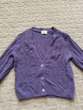 Wilfred Lavender Button-Front V-Neck Cardigan